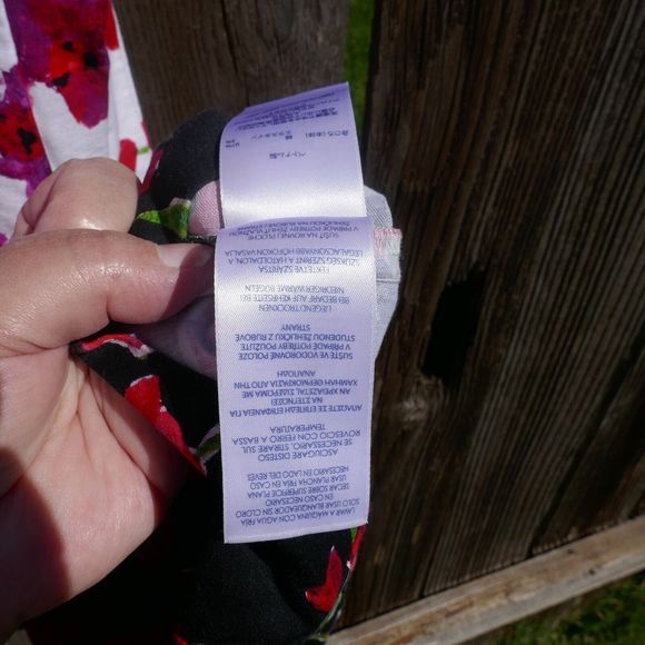 Chaps Floral Sleeveless Sheath Dress White Black Red Poppy Print Cotton Blend 4 - Picture 11 of 12